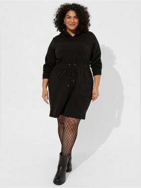 Torrid Black Fleece Hooded Sweatshirt Dress Sz.4